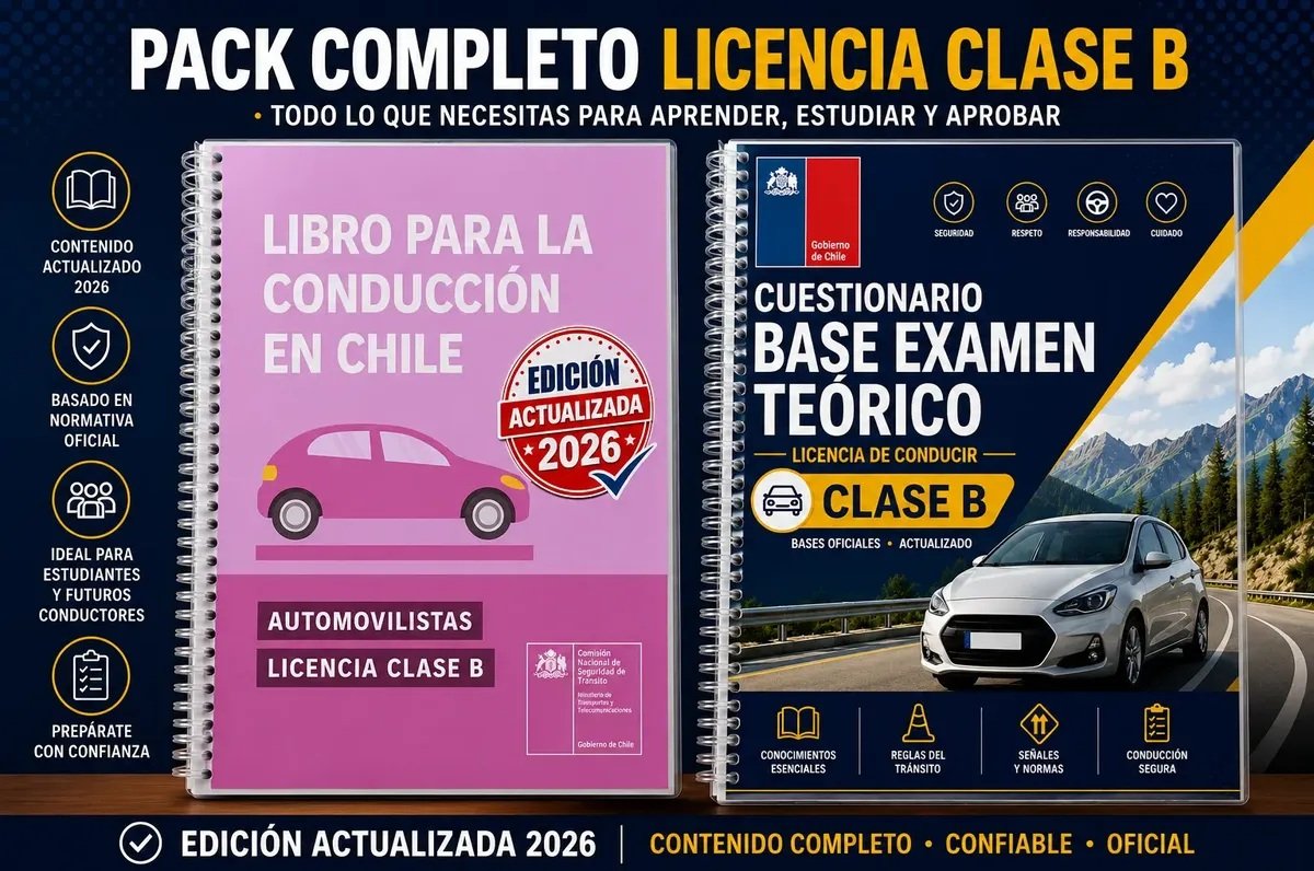 Libro Conducción Clase B (Rosado) Actualizado 2026 + Cuadernillo - Imagen 4